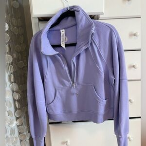 Purple Lululemon scuba funnel neck
